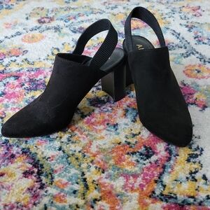 Anne Klein Black Mules with Sleek Pointed Toe